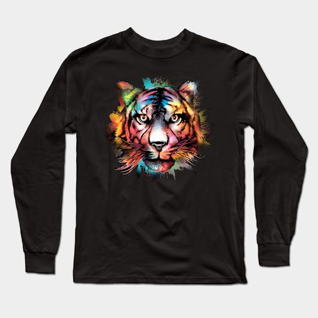 2022 Year Of Tiger Chinese Happy New Year Lunar Zodiac Horoscope Long Sleeve T-Shirt by Kali Space